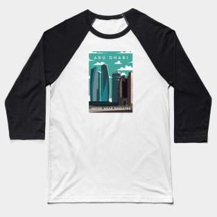 Abu Dhabi, UAE. Retro travel poster Baseball T-Shirt